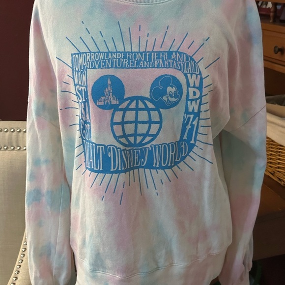 Disney Oversized Blue and Pink Long Sleeve Sweatshirt - Picture 1 of 5